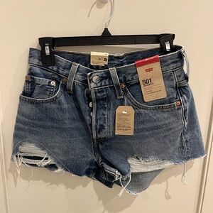 Levi's 501 Women's Distressed Blue Jean Shorts size 26